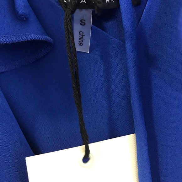 Trina Turk Sweetheart Ruffle Front Shift Dress in Blue Size Small - Picture 9 of 9
